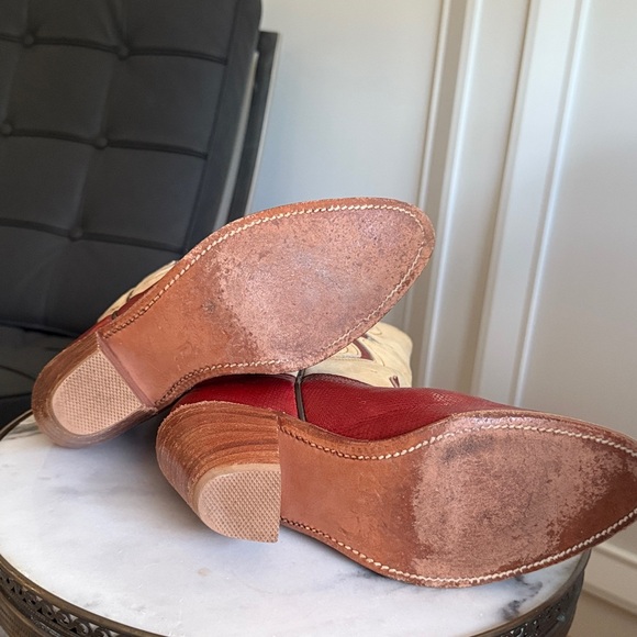 Frye Western Cowboy Boots - Red and Tan - Picture 7 of 8